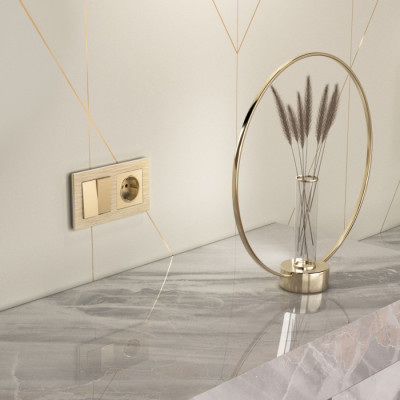 Рамка Aluminium шампань алюминий W0021711