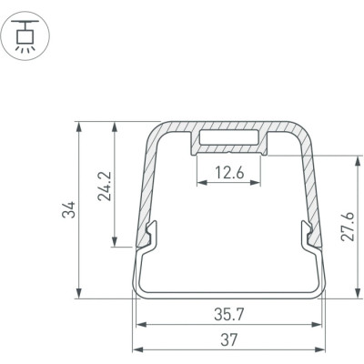 Профиль для светодиодной ленты LINE-D 055098